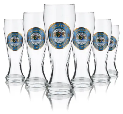 Produktbild von Schäffs Weißbier Glas 0,5l Helle Weisse Hefeweizen Gläser Konturglas Brauerei