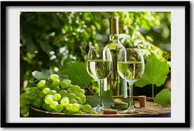 Produktbild von Bild 60x40 MDF-Rahmen, Wandkunst Weißwein und Obst