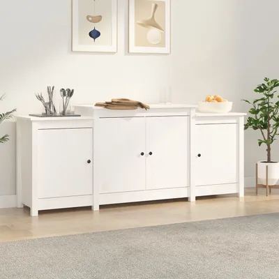 Produktbild von vidaXL Sideboard Weiß 164x37x68 cm Massivholz Kiefer
