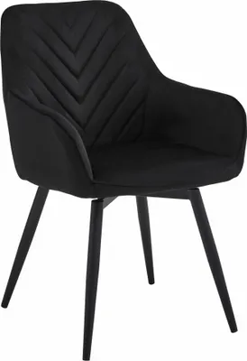 Produktbild von Esszimmerstuhl drehbar Stuhl Drehstuhl Esszimmer Schminktisch Stuhl Samt Polsterstuhl belastbar bis 110 kg, 360° drehbar, Schwarz