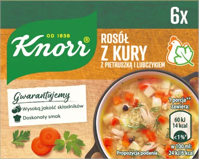 Produktbild von Knorr Hühnerbrühe mit Petersilie und Liebstöckel 60 G (6 X 10 G)
