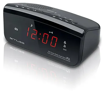 Image de Radio réveil double alarme noir - Muse - M12CR -