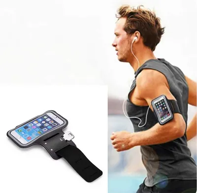 Immagine prodotto di CHPN - Bracciale sportivo - Fascia per telefono - Bracciale sportivo per smartphone - Nero - Portate il vostro telefono con voi durante la corsa