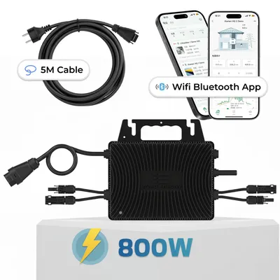 Produktbild von Inver Energy Mikro-Wechselrichter 800 W IS-080S für Balkonkraftwerk, IP67, Plug&Play, 2 MPPT, Bluetooth WIFI, inkl. 5m Anschlusskabel, Micro Inverter