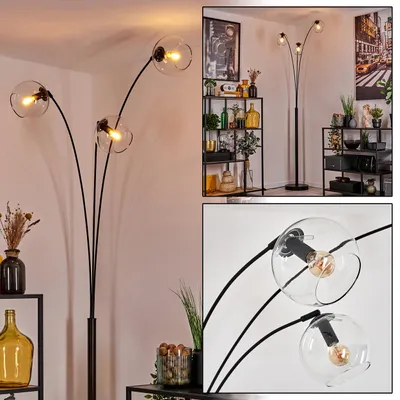Produktbild von Cesaro Stehlampe aus Metall/Glas in Schwarz/Klar