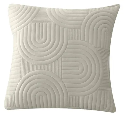 Produktbild von Dekorativer Kissenbezug mit erhabenem Muster – Creme, eleganter Zierkissenbezug für Sofa und Bett
