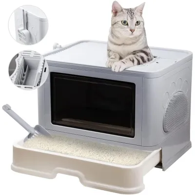 Produktbild von Faltbare Katzenbox mit Fellbürste