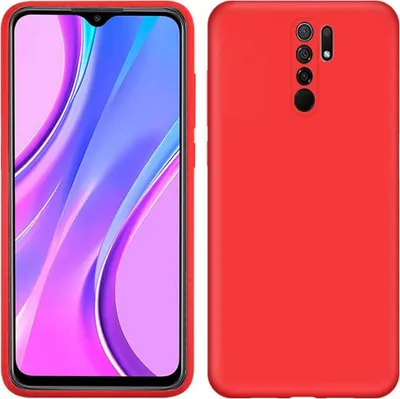 Produktbild von Redmi 9 Hülle, LaimTop Flüssig Silikon Soft Gummi Schutzhülle für Xiaomi Redmi 9 / Redmi 9 Prime Rot