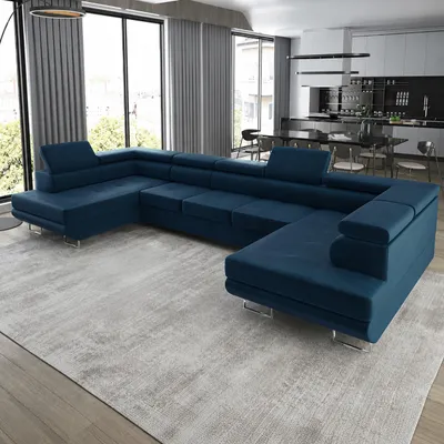Produktbild von Wohnlandschaft "ASTON" U Form mit Schlaffunktion XXL Couch Sofa