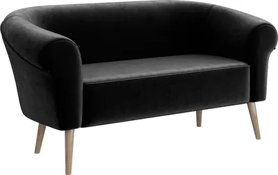 Produktbild von MEBLINI Mini Sofa 2-Sitzer für Wohnzimmer - Mini Lounge für zwei Personen - Küchensofa - Sofa Klein - EMILIA - 2 - Schwarz Samt