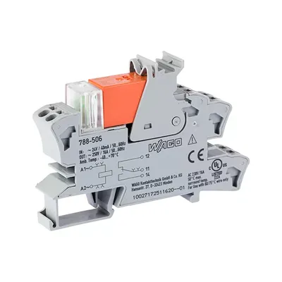 Produktbild von WAGO Stecksockel m.Relais und 788-506 Statusanzeige 0,34-2,5qmm grau