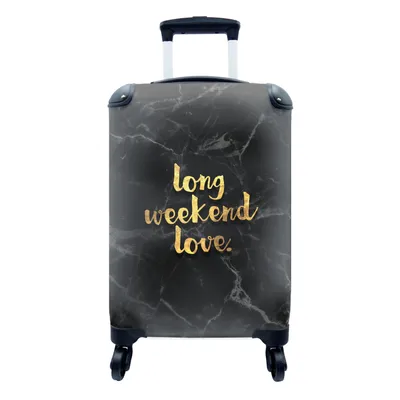 Produktbild von MuchoWow® Koffer Handgepäck Trolley Rollkoffer Kleine Reisekoffer mit 4 Rollen - Zitate - Liebe - Gold - Marmor - Cabin Size < 55x40x23 cm & 55x40x20 cm - Fotokoffer - Kabinenkoffer - Boardgepäck - Reise-Box - Reisekoffer - Reisegepäck - Koffer mit Bild - Trolley für Kinder