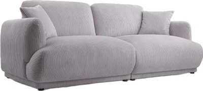 Obrázok produktu pre BETTSO Elegantná dvojmiestna pohovka LOCCO s pohodlným sedadlom v sivej manšestrovej látke