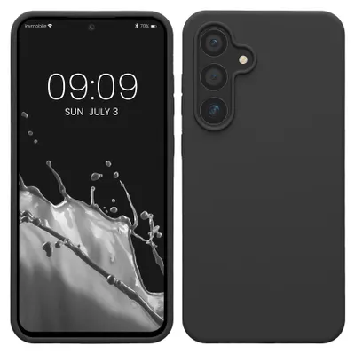 Produktbild von kwmobile Handyhülle für Samsung Galaxy S24 FE Hülle - Case Silikon - Kabelloses Laden - Schutzhülle Cover in Dunkelgrau