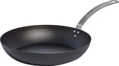 Produktbild von Durchgewärmte 12" blaue Kohlenstoffstahl-Bratpfanne - Professionelles Kochgeschirr - Induktionskompatibel