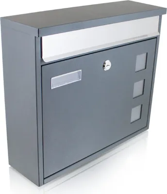 Produktbild von Bituxx Design Wandbriefkasten Grau MS-16057