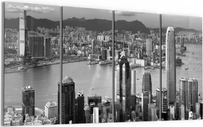 Produktbild von DEQORI Glasbild Echtglas 4x30x60 cm 'Metropolenpanorama' Wandbilder XXL groß