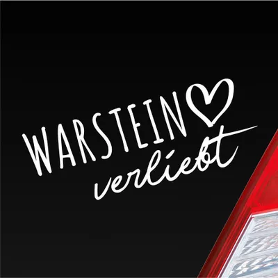 Produktbild von Auto Aufkleber Warstein verliebt Herz Stadt Heimat Liebe Car 19x7 cm Weiss Glanz Sticker Heckscheibenaufkleber