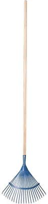 Produktbild von Harke Verstellbar mit Langer Holzstange - Robuste Laubharke für Gartenpflege