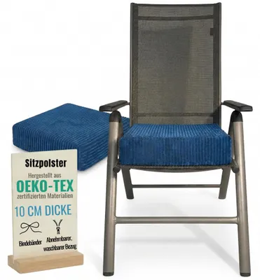 Obrázok produktu pre Vankúše24 - 2x vankúš na sedenie 40x40 cm 10 cm hrubý z manšestru | penový vankúš na stoličku s prateľným poťahom | pre seniorov a deti | vankúš na stoličku, vankúš na podlahu