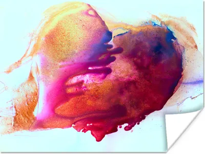 Produktbild von MuchoWow® Poster Aquarell - Herz - Abstrakt 80x60 cm - Kunst für zu Hause