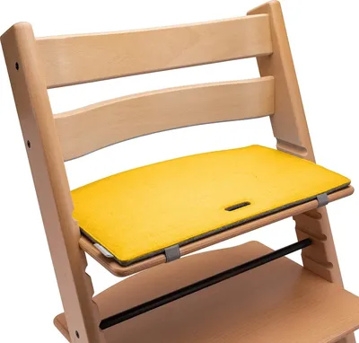 Produktbild von Sitzkissen für Kinderhochstuhl – geeignet für Stokke Tripp Trapp – Gelb/Grau