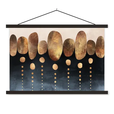 Produktbild von MuchoWow® Textilposter Gold - Abstrakt - Luxus 150x100 cm mit schwarzem Rahmen - Schlafzimmer