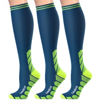 Immagine prodotto di CAMBIVO Calze Compressione Graduata Donna Uomo 3 Paia, Calze a Compressione Graduata 20-30mmHg, Calze Antitrombo Elastiche a Compressione, Gambaletti Calzini per Sportive, Vene Varicose, Aereo, Corsa