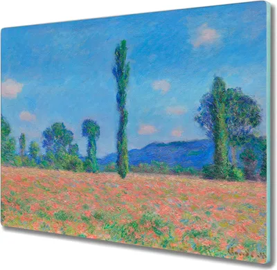 Produktbild von Coloray Kochplattenabdeckung Herdabdeckplatte 60x52 cm Hackbrett Schneidebrett Küchenbrett - Monet Wiese Landschaft