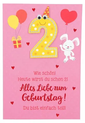 Produktbild von 11566 Depesche Zahlenkarte, Glückwunschkarte-Wie schön! Heute wirst du schon2! Alles