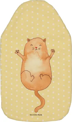 Produktbild von Mr. & Mrs. Panda Wärmflasche Katze Umarmen - Gelb Pastell - Geschenk, Wärmekissen, Haustier, Cats, gummi, Katzen, Wärmflaschen, wärmebeutel, mit Bezug, Cat