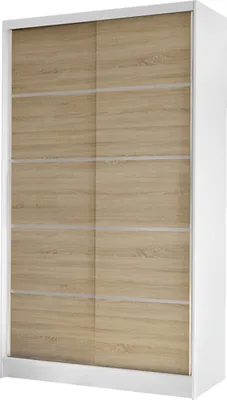 Produktbild von MIRJAN24 Schiebetürenschrank Diego IV, Kleiderschrank, Stilvoll Schlafzimmer Garderobenschrank (Farbe: Weiß / Sonoma Eiche)