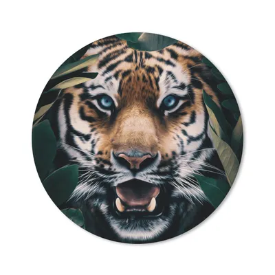 Produktbild von MuchoWow® Mauspad Mousepad Tiger - Blatt - Tiere 30x30 cm - Mousepads - Maus Mat - Pad - Mausunterlage - Tischunterlage - Schreibtischmatten