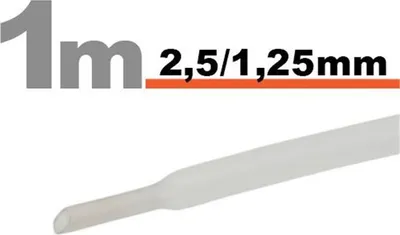 Produktbild von 20 x 1 Meter Schrumpfschlauch, transparent, 2,5/1,25 mm – 20 Stück à 1 Meter – Schrumpfschlauch zur Isolierung und zum Kabelschutz – Geeignet für Elektroinstallationen und -reparaturen [11020T]