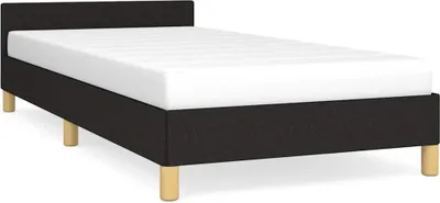 Produktbild von vidaXL Bettgestell mit Kopfteil ohne Matratze Schwarz 90x190 cm Stoff