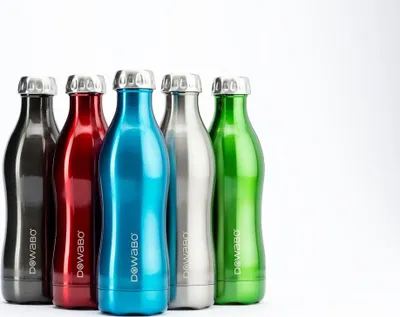 Image de Bouteille Dowabo Metallic Collection 500 ml, couleur : rouge