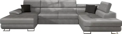 Produktbild von MIRJAN24 Ecksofa Cotere Bis, Eckcouch mit Bettkasten, U-Form Schlafsofa vom Hersteller, Wohnlandschaft (Magic Velvet 2217 + Magic Velvet 2219, Seite: Links)