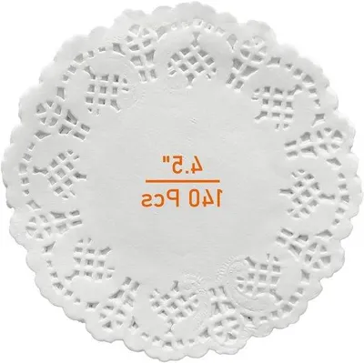 Image de Sets de table en papier, bords blancs arrondis, 140 pièces, pour la décoration de fêtes et de mariages, diamètre 11 cm