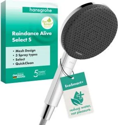 Productafbeelding van hansgrohe Raindance Alive Select S handdouche, 125 mm, 3 straalpatronen, EcoSmart+, chroom