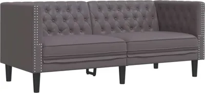 Produktbild von vidaXL Chesterfield-Sofa 2-Sitzer Grau Kunstleder