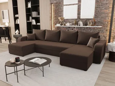 Produktbild von BEDANTE WOHNLANDSCHAFT HEWLET U BIS Zoom 5 Braun mit Schlaffunktion U-Form Sofa mit Stauraum Bettkasten Wohnzimmersofa Couch Sofa Bettsofa Bettkasten Bettcouch