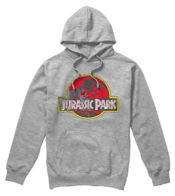 Obrázek produktu pro Mikina s kapucí Jurassic Park, uni, model TV35300 (velikost M), barva: sportovní světle šedá