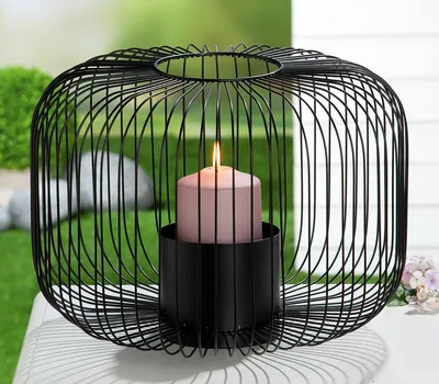 Produktbild von Casablanca Windlicht, "Filo", Metall, schwarz, , H. 26,5 cm, D. 35 cm 69075