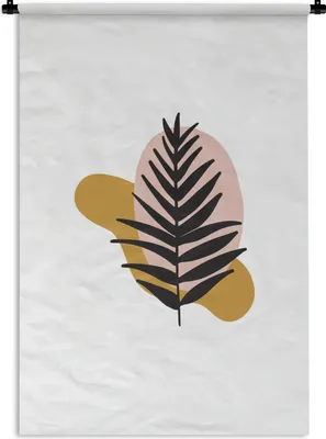 Produktbild von MuchoWow® Wandteppich Wandbehang Blätter - Botanisch - Pflanzen - Pastell 60x90 cm Tapisserie Dekoration Wandtuch - Foto-Teppich - Abwaschbar