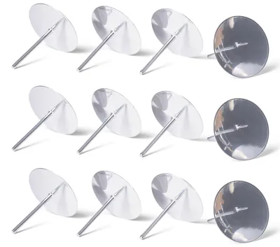 Obrázok produktu pre Novaliv 12 ks sviečkových držiakov s hrotom 7,5 cm, strieborné, kovové okrúhle podstavce pod sviečky, adventný veniec, držiaky na adventné sviečky, okrúhle podstavce na zapichnutie, sviečkové držiaky, vianočný veniec, sviečkové stojany, dekorácia na adventný veniec, sviečkové držiaky