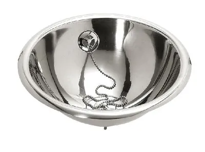 Immagine prodotto di Sanela Lavabi in acciaio inox - Lavabo da incasso, diametro 370 mm, senza foro per rubinetto, acciaio inox SLUN 44