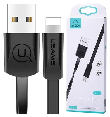 Immagine prodotto di Usams U2 Cavo piatto Lightning 1,2 M Nero/Nero Sj199Ip01 Iphone 5/6/7/8/X (Us-Sj199)