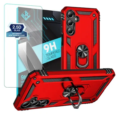 Produktbild von Armor Outdoor Handyhülle für Samsung Galaxy A16 / A16 5G Handy Panzer Case Schutzhülle mit 9H Displayglas Displayschutz Farbe: Rot