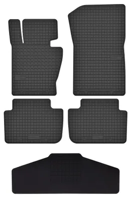 Productafbeelding van Rubberen automatten + tunnelmat voor BMW X3 E83 2003-2010 (SUV) – 5-delig, zwart, op maat – Wielganizator SolidTread
