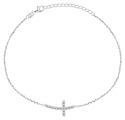 Produktbild von Zeitloses Silberarmband mit Kreuz BRC25W